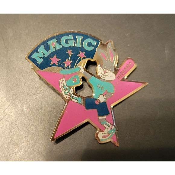 Other - VINTAGE Magic‎ Indiana Bugs Bunny 96 Olympics Pin Collectible Lapel Brooch